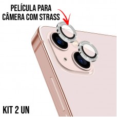 Película de Câmera Strass iPhone 16 e 16 Plus - Prata